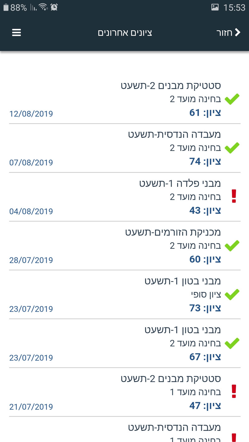 מסך ציונים